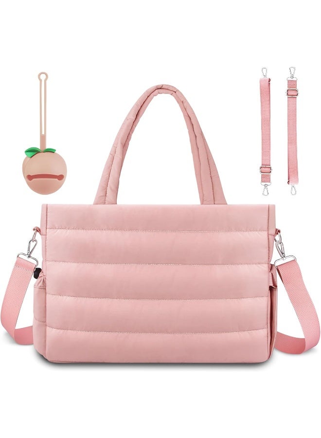 KUBYA Diaper Bag Tote, Baby Diaper Tote Bags Crossbody Hospital Bag Travel Large Mommy Bag, with Silicone Pacifier Case - Image 1