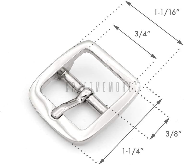 CRAFTMEMORE 3/4 Inch Single Prong Belt Buckle Square Center Bar Buckles Craft Accessories SC04 - Pick Color - Image 3