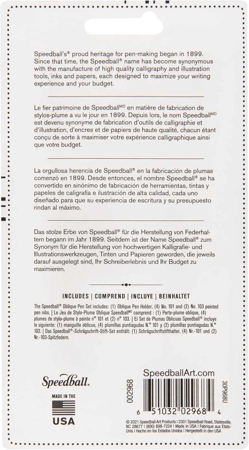 Speedball مجموعة أقلام مائلة من سبيدبول مع 1 حامل قلم، 4 رؤوس أقلام، و 2 نقطة قلم للخط - Image 2