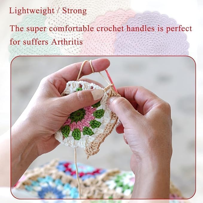 MOOLYAVAAN Products 3.5mm Crochet Hooks Aluminum Knitting Needles for Arthritic Hands, Crochet Needles for Yarn Craft, Nice Gift for Women - Image 3