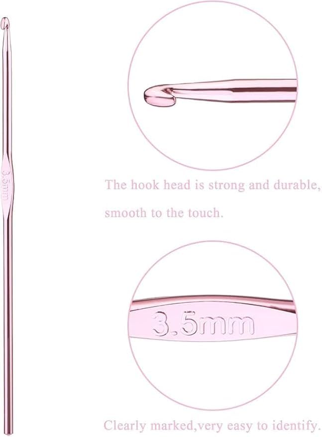 MOOLYAVAAN Products 3.5mm Crochet Hooks Aluminum Knitting Needles for Arthritic Hands, Crochet Needles for Yarn Craft, Nice Gift for Women - Image 2