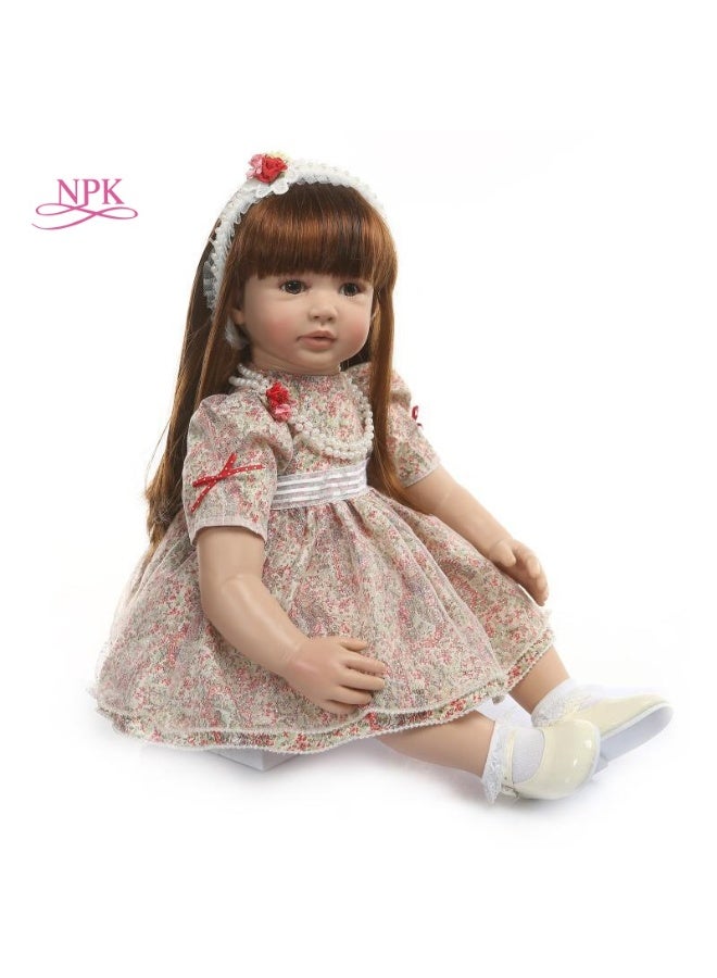 ان بي كي دمية أميرة من القماش بطول ٢٢ بوصة، بفستان جميل، ورسومات ثلاثية الأبعاد يدوية، وأوعية دموية واقعية. تتوفر دمية الطفلة المولودة حديثًا هذه كمجموعة لعب. - Image 1