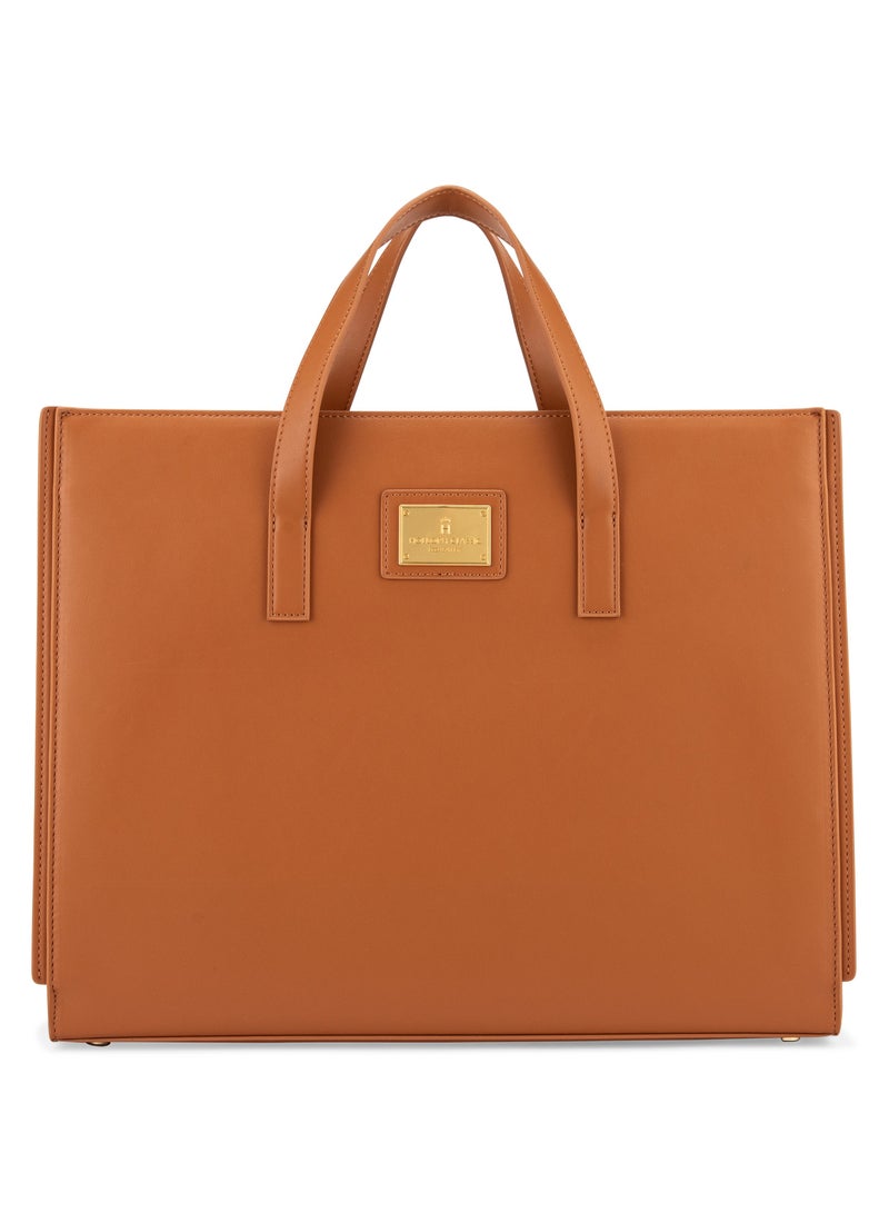 HOLBORN CLASSIC Lyra Tote Bag - Brown - Women's Work Bag - Vegan Leather  - Image 1
