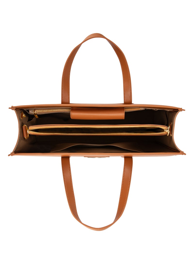 HOLBORN CLASSIC Lyra Tote Bag - Brown - Women's Work Bag - Vegan Leather  - Image 5