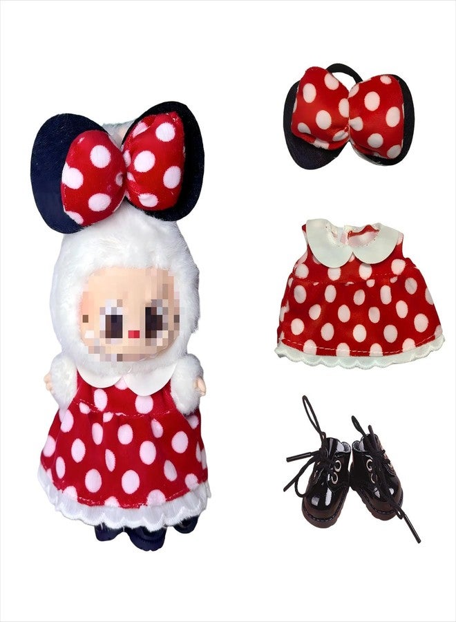 Bandfol 2025 Clothes for La Boo bo(no Dolls), 3PCS Suit with Black Shoes, Designed for Lububu Doll Clothes, Multiple Stylish Outfit, Used for Your 15&17cm Dolls (Suit A) - Image 1