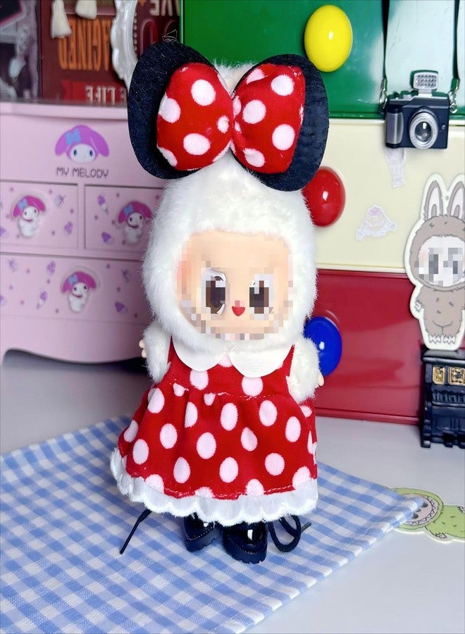 Bandfol 2025 Clothes for La Boo bo(no Dolls), 3PCS Suit with Black Shoes, Designed for Lububu Doll Clothes, Multiple Stylish Outfit, Used for Your 15&17cm Dolls (Suit A) - Image 3