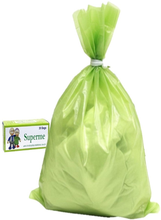 Superme Adults Diaper Disposable Bags Pack of 3 boxes (90 bags) Size 17 IN X 19 IN| Leak-Proof Bags for Discreet Disposal of Diapers | Extra Large Size, Specially Designed For Adult Diaper Disposal - Image 1