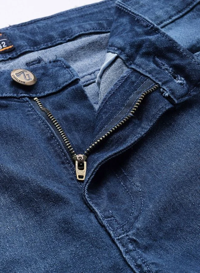 شركة المرآب الهندية Men Slim Fit Solid Mid-Rise Stretchable Jeans