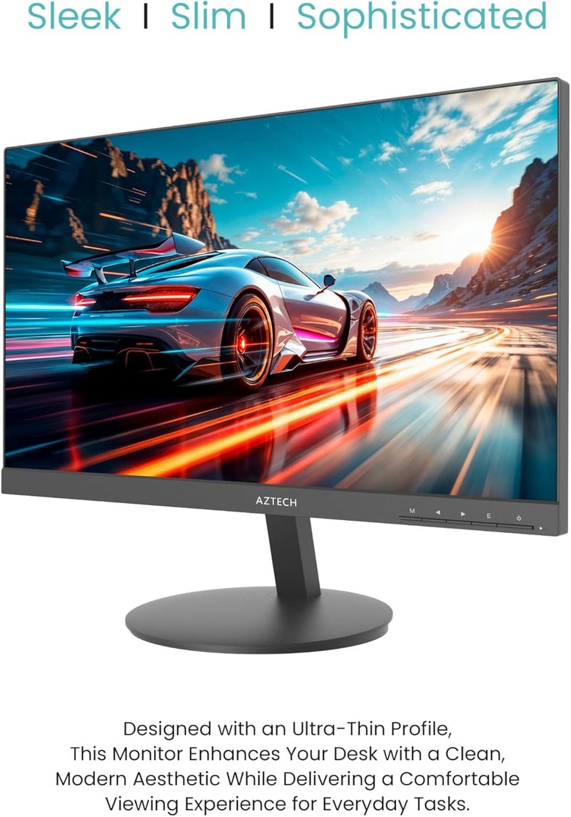 Aztech 22 Inch Full HD LED Monitor 100Hz VA Panel 1920x1080 HDMI VGA Built-in Speakers 178° Wide Viewing VESA Wall Mount 24/7 Operation Low Power Display - Image 2