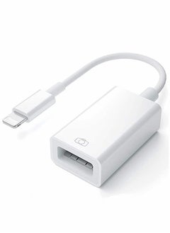 [Apple MFi Certified]USB Camera Adapter for Apple Lightning to USB 3.0, OTG Cable Compatible with iPhone/iPad, Female Supports Connect Card Reader, U Disk, Keyboard, Mouse, Flash Drive