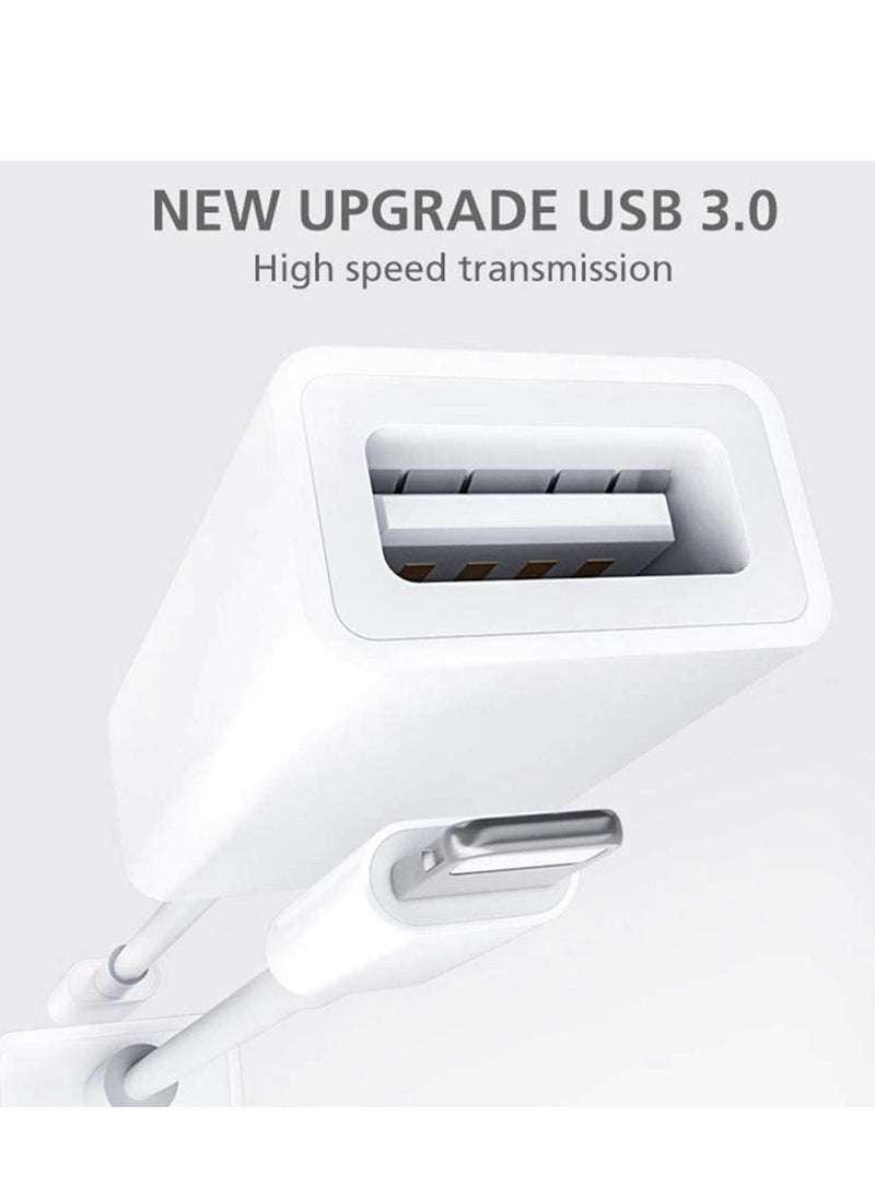 Y&D - [Apple MFi Certified]USB Camera Adapter for Apple Lightning to USB 3.0, OTG Cable Compatible with iPhone/iPad, Female Supports Connect Card Reader, U Disk, Keyboard, Mouse, Flash Drive - Image 1