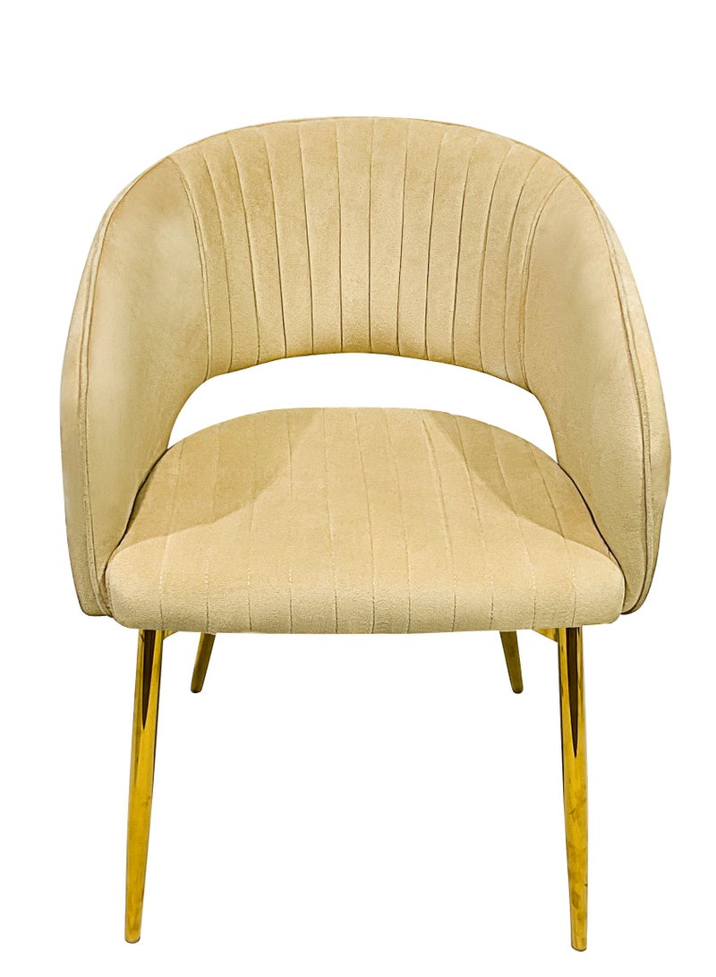 MAPLE HOME DECORATION Maple Home Modern Velvet Dining Chairs Upholstered Chairs with Hollow Back Gold Legs Accent Armrest Kitchen Living Room Furniture  - Image 2