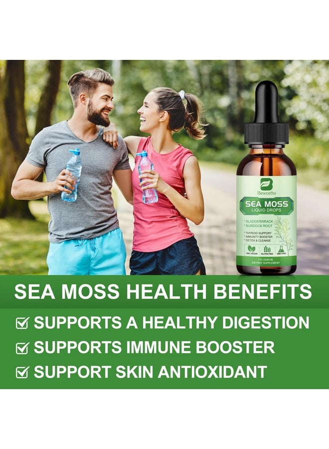 B BEWORTHS Sea Moss Liquid Drops - Organic Irish Sea Moss Gel with Spirulina, Bladderwrack, Burdock Root, Seamoss Gel Supplement for Joint, Detox Cleanse & Digestion Support - 2 Fl Oz, Vegan - Image 4