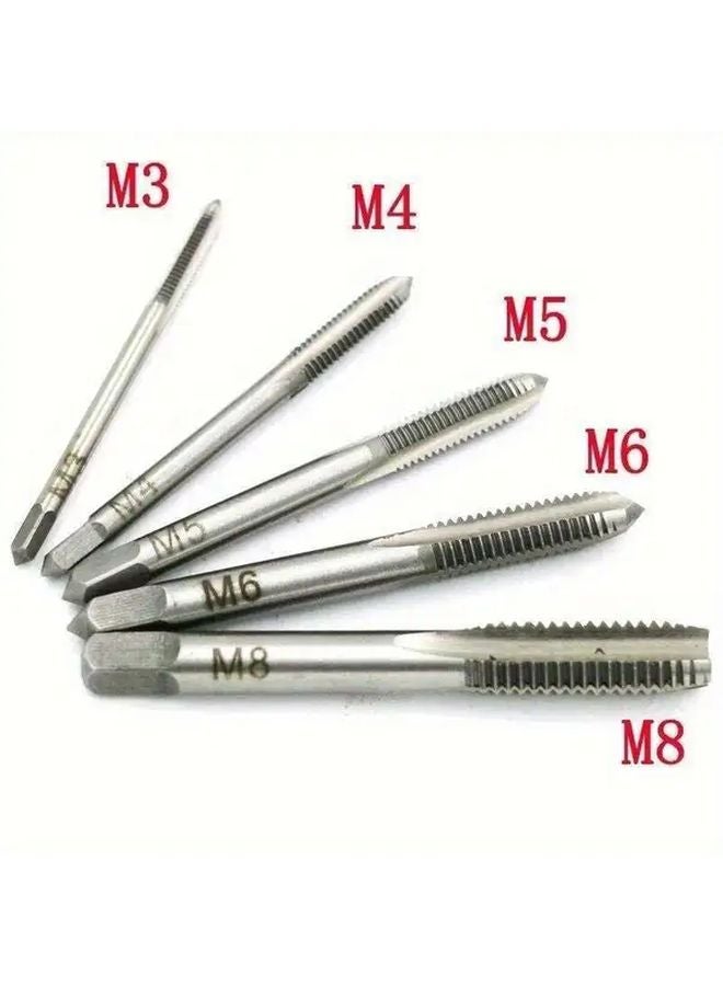 5Pcs Stainless Steel Tap and Die Set with Chrome Plated Wrench for Metal Repair DIY - Image 4