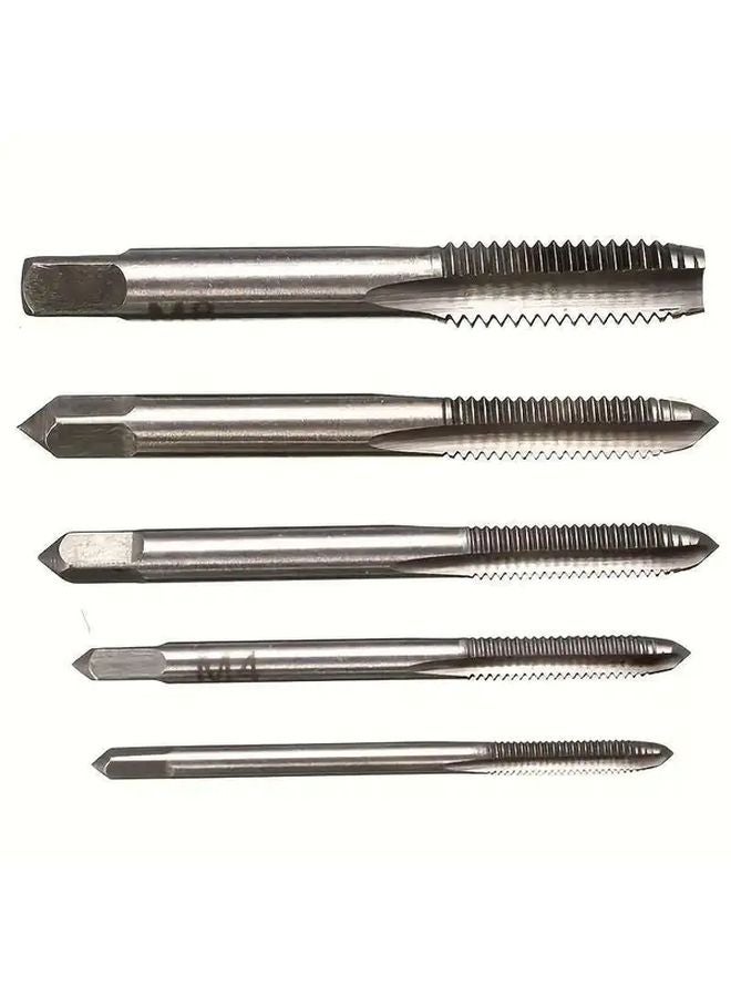 5Pcs Stainless Steel Tap and Die Set with Chrome Plated Wrench for Metal Repair DIY - Image 1