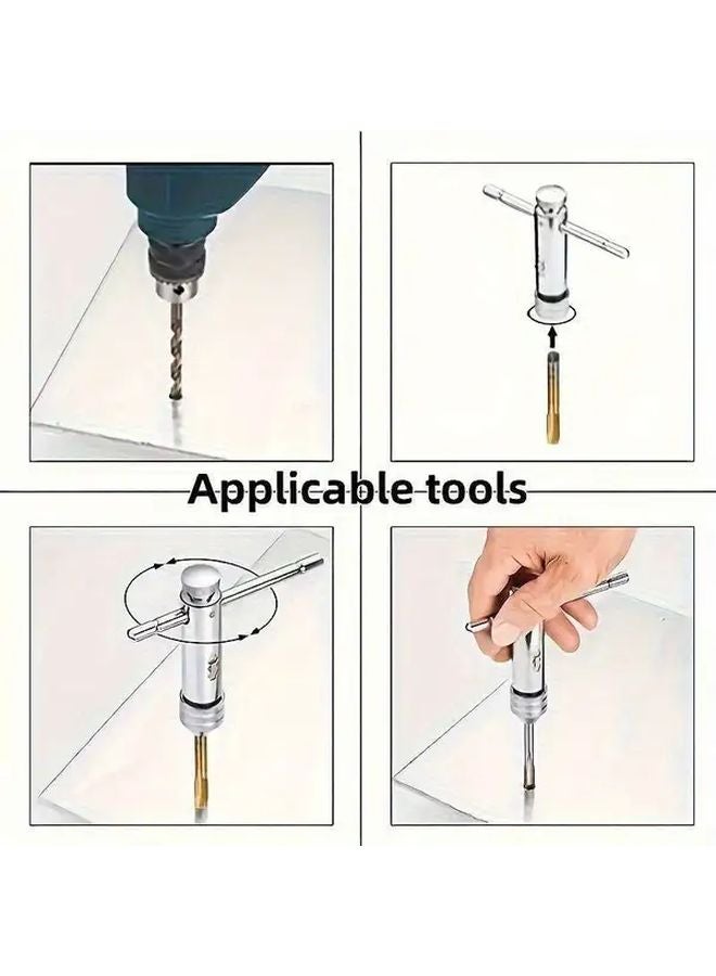 5Pcs Stainless Steel Tap and Die Set with Chrome Plated Wrench for Metal Repair DIY - Image 5