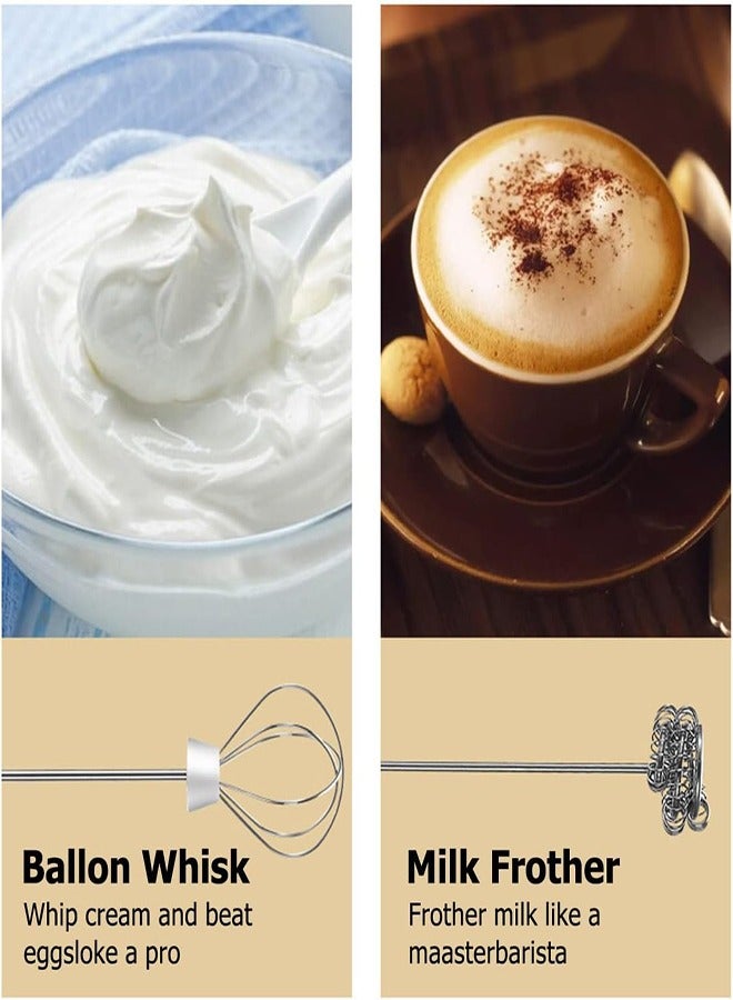 Tornado Keratiner All-metal body texture Rechargeable Milk Frother Handheld Milk Foamer Electric Portable Handy Drink Mixer Coffee Blender USB Whisk Mixer for Latte, Matcha Tea, Cappuccino, Hot Chocolate - Image 2
