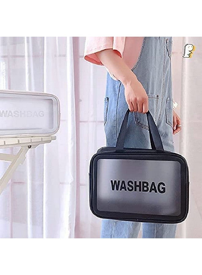 HIMART Hanging Toiletry Bag, Clear Toiletry Carry Pouch, Waterproof Toiletry Travel Bag for Men and Women, Cosmetic Makeup Bag, Toiletry Storage Bag Travel Cosmetic Bag. (Black) - Image 5