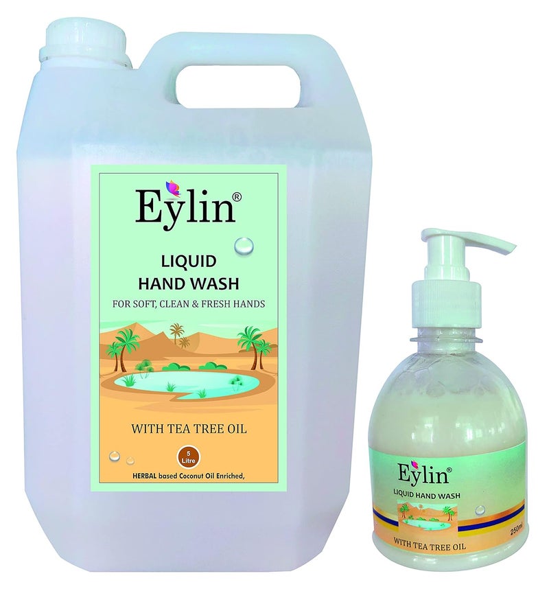 Eylin غسول يدين سائل إيلين سوفت كير مع زيت شجرة الشاي برائحة الواحة 250 مل موزع إجمالي 5000 مل - Image 2