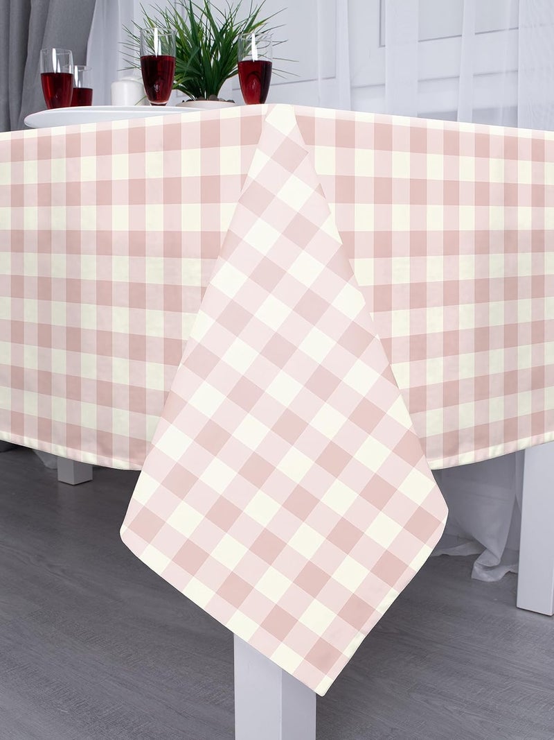 Casableu Spring Gallery Big Checkn 6 Seater Table Cloth DustProof Table Cover for Dinning Tabletop Decoration Size 50x72 Inches Cavern Pink - Image 3
