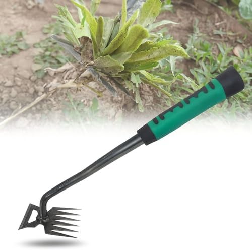 PANCA 6-Claw Weeder Hand Tool for Gardening | 40cm Heavy-Duty Steel Weed Puller with Rubber Grip Handle | Manual Lawn Weeding Tool for Garden, Farm & Plant Pots | Soil Digger & Grass Remover - Image 1