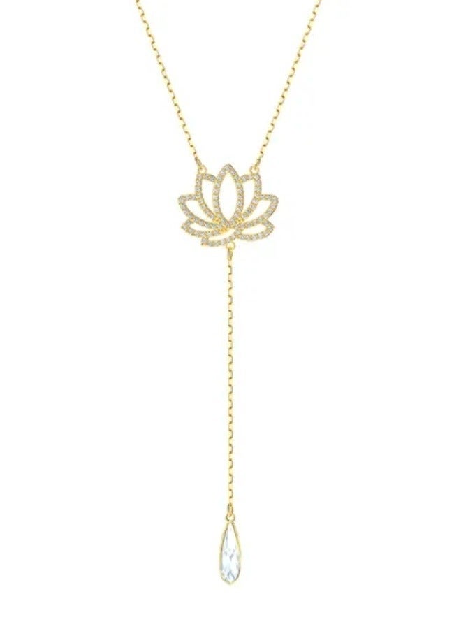 Generic Swarovski Lotus Pendant Necklace  - Image 1