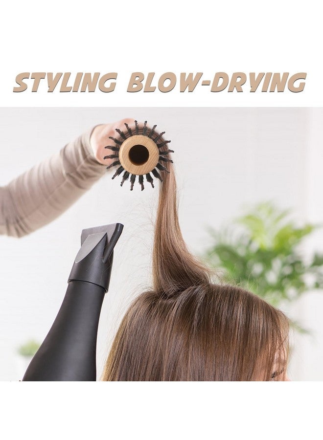 او بروشزوو فرشاة O BRUSHZOO المستديرة لتجفيف الشعر، فرشاة شعر للنساء والرجال لتصفيف الشعر وتجعيده وفرد الشعر، فرشاة خشبية مستديرة AddShine Volume (2.2 بوصة) - Image 4