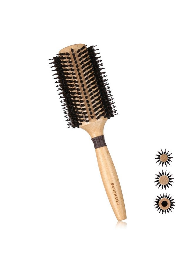 او بروشزوو فرشاة O BRUSHZOO المستديرة لتجفيف الشعر، فرشاة شعر للنساء والرجال لتصفيف الشعر وتجعيده وفرد الشعر، فرشاة خشبية مستديرة AddShine Volume (2.2 بوصة) - Image 1