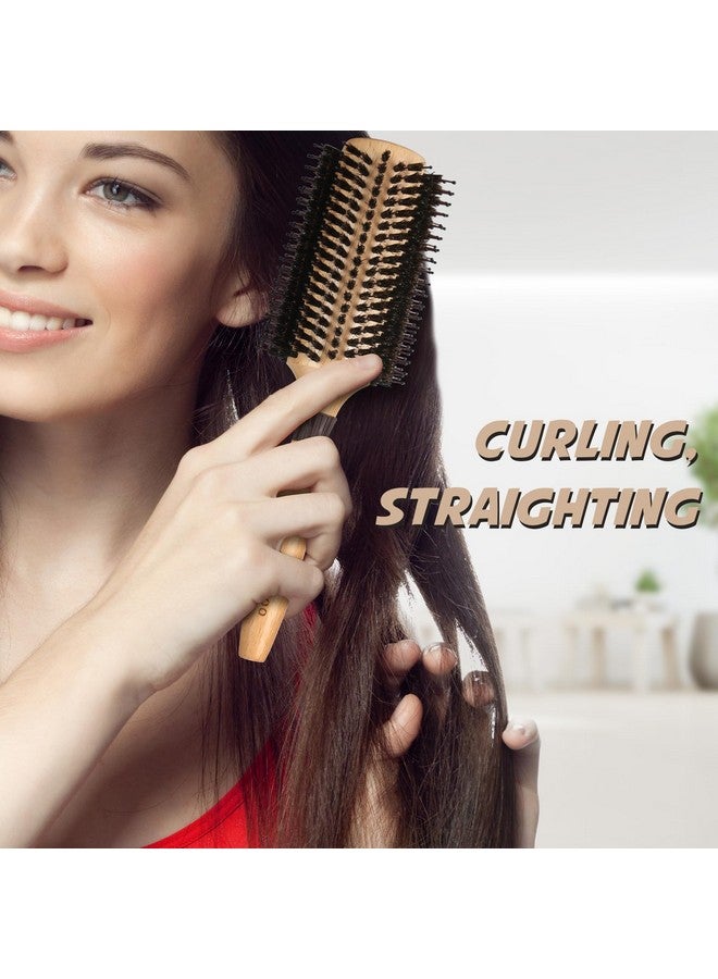 او بروشزوو فرشاة O BRUSHZOO المستديرة لتجفيف الشعر، فرشاة شعر للنساء والرجال لتصفيف الشعر وتجعيده وفرد الشعر، فرشاة خشبية مستديرة AddShine Volume (2.2 بوصة) - Image 3