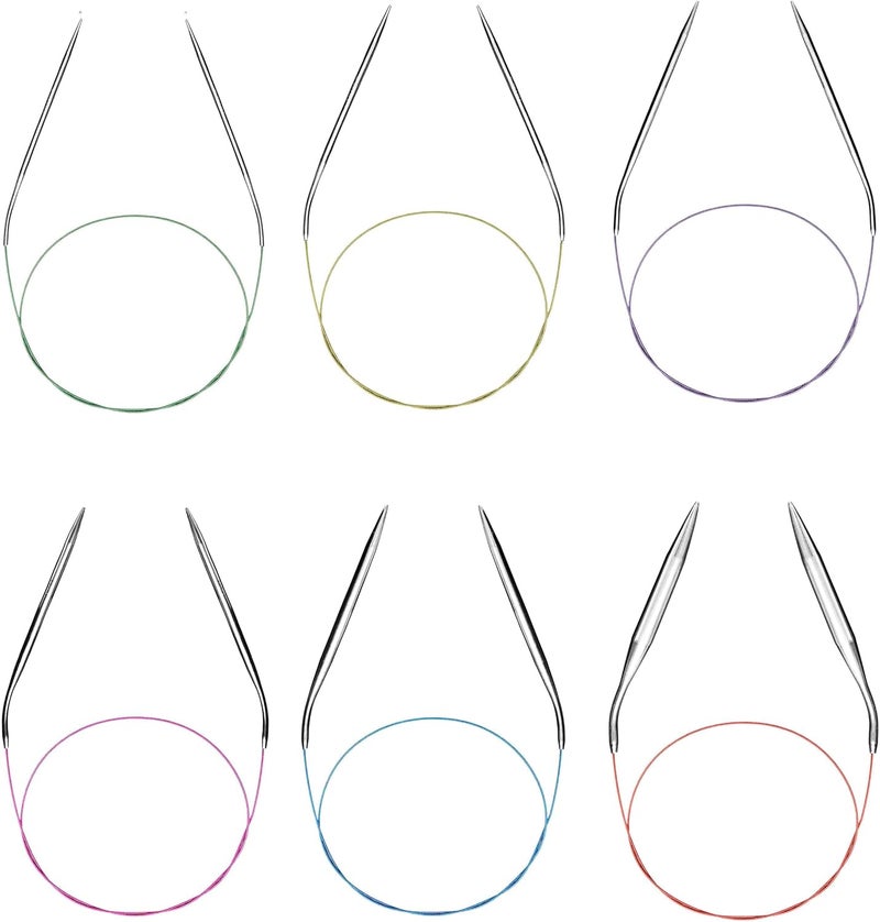 brievo Circular Knitting Needles Set Round Metal Circle Blankets 32 Inch Size 15 11 9 7 4 1.5 - Image 1