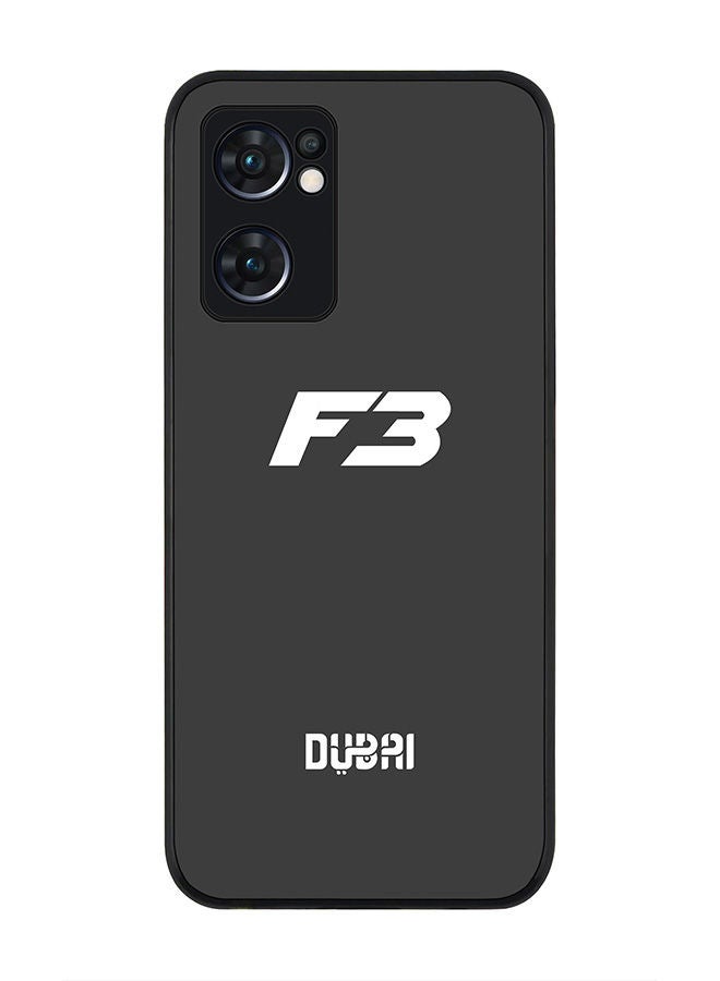 Stylizedd Rugged Black edge case for Oppo Reno7 5G  Slim fit Soft Case Flexible Rubber Edges Anti Drop TPU Gel Thin Cover -  Faz3 Dubai Grey - Image 1