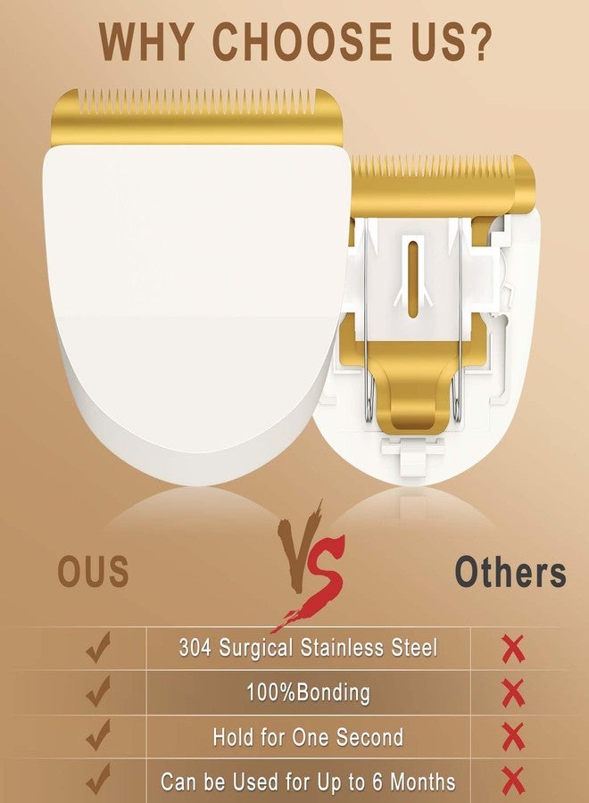 CR8GR8 2 Pack Professional Peanut Replacement Blade-Precision-Ground for Smooth Cutting， Snap-On Compatible with Wahl Peanut Clippers & Trimmers #2068-300, White/Gold - Image 5