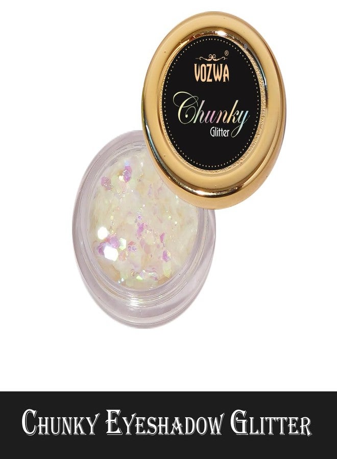 Vozwa Professional White Chunky Eyeshadow Glitter - Image 3