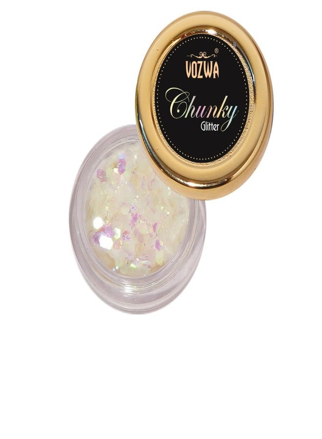 Vozwa Professional White Chunky Eyeshadow Glitter - Image 2