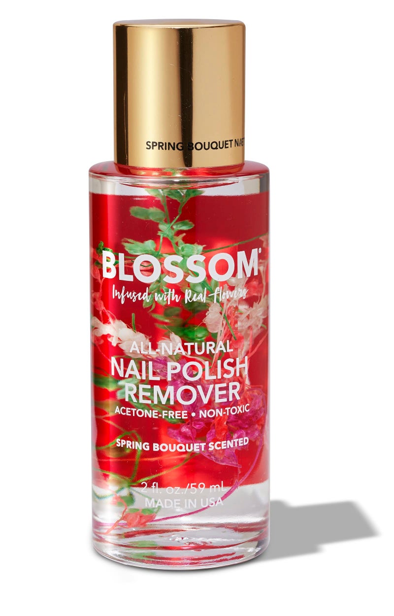Blossom Non Toxic Nail Polish Remover Non Acetone All Natural Scented Vegan Acetone Free Nail Polish Remover Organic PlantBased Infused with Real Flowers Made in USA 2oz Spring Bouquet