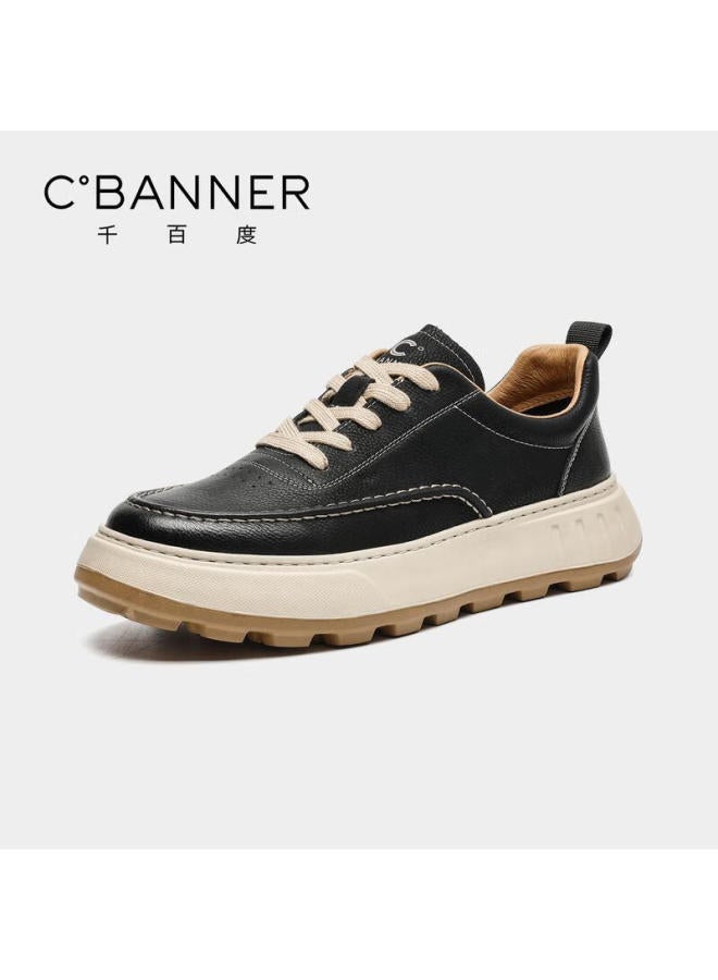 C.BANNER Qianbai Du Lightweight Soft Foam Sole New Casual Men's Thick Sole Versatile Sneakers Black Size 44 - Image 2