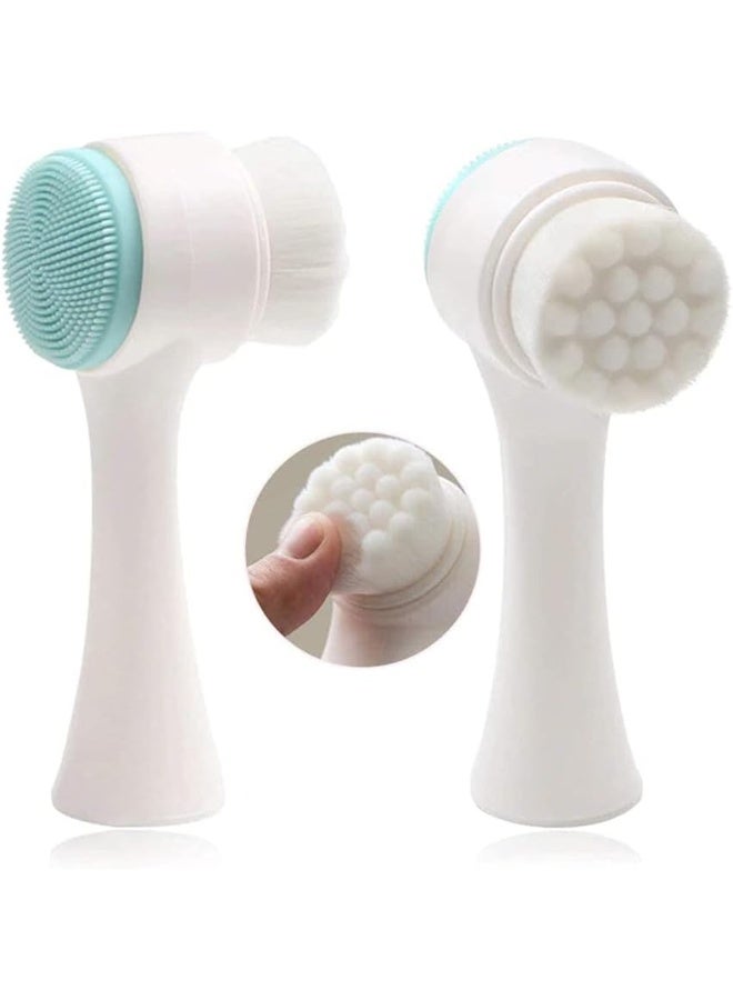 فرشاة إزالة الرؤوس السوداء وتقشير الوجه - ذات وجهين، متعددة الألوان، عناية لطيفة للبشرة الحساسة - Image 1
