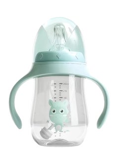 Straw Cup Spill-Proof Sippy Cup With Handles, 240ML Baby Bottle With Medium Flow Nipple, Green