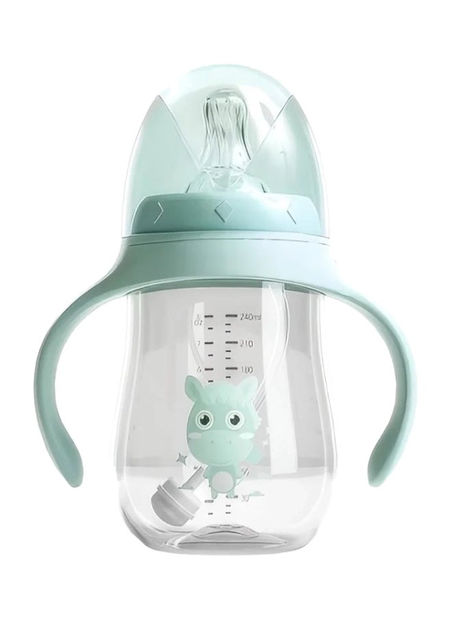 SYOSI - Straw Cup Spill-Proof Sippy Cup With Handles, 240ML Baby Bottle With Medium Flow Nipple, Green - Image 1