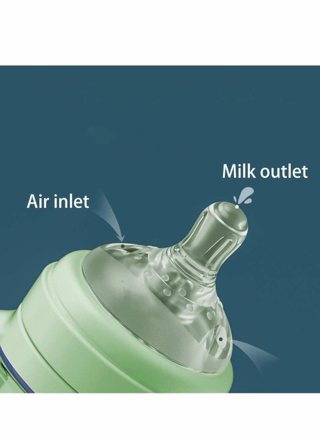SYOSI - Straw Cup Spill-Proof Sippy Cup With Handles, 240ML Baby Bottle With Medium Flow Nipple, Green - Image 1