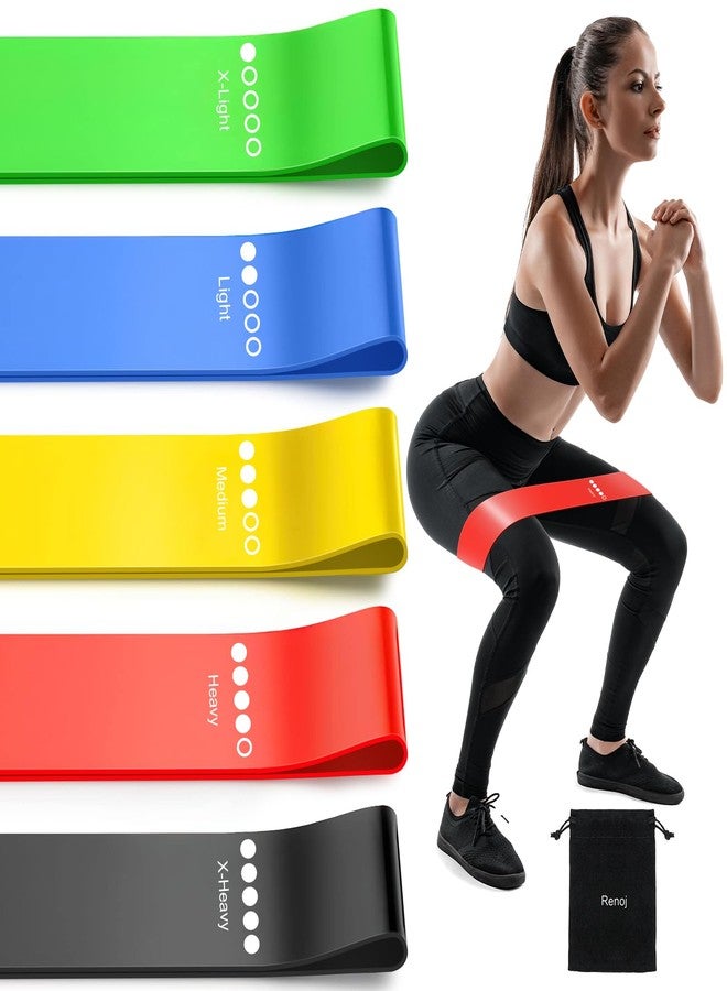 RenoJ Resistance Bands for Working Out, 5-Pack Elastic Exercise Bands for Strength Training, Stretching, Workout; Home Gym Equipment for Women Men, Pilates Yoga Physical Therapy, Leg Glute Arm Exercise Kit - Image 1