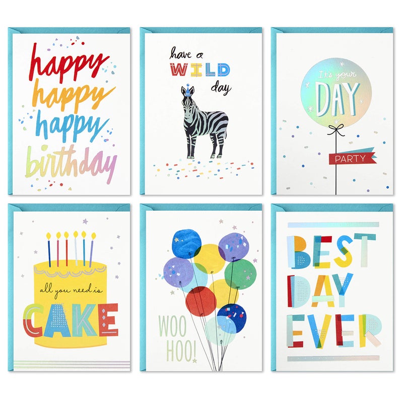 Hallmark Birthday Cards Assortment, 24 Cards with Envelopes (Rainbow Lettering, Best Day Ever) - Image 1
