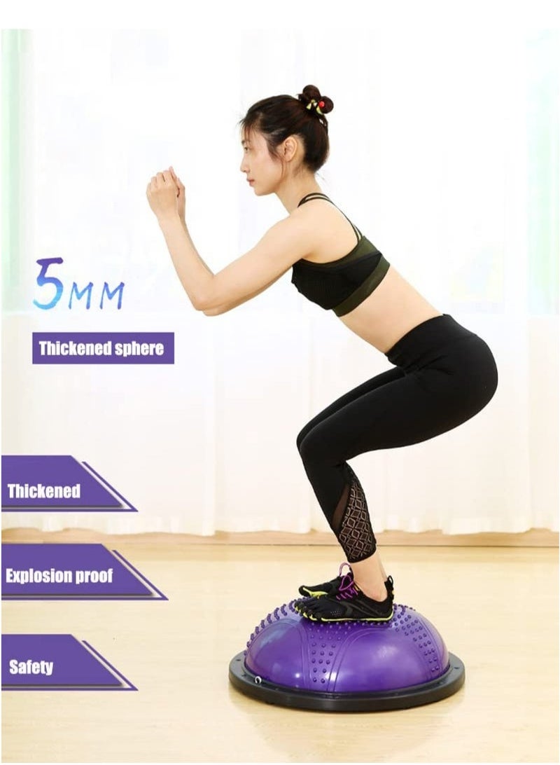Arabest Half Ball Balance Trainer - 46cm Anti Slip Half Balance Ball with Resistance Bands and Foot Pump, Exercise Ball for Yoga, Fitness, Core Training, Home Gym Workout - Image 5