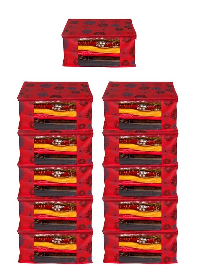 Shaping Fabric Garment Cover Non-Woven 90 GSM with Transparent Window & Double Metal Zipper - Pack of 11 | Dustproof Clothes Storage Bag for Sarees, Suits, Jackets, Shirts SCSDRL1682493517524148524119 - Image 1