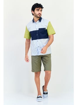 SELECTED Men Drop Shoulder Regular Fit Colorblock Short Sleeve Casual Shirt, Multicolor  - Image 2