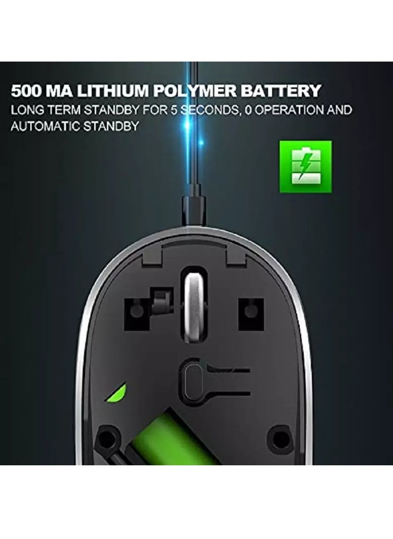 كي-سنيك - ماوس لاسلكي BM800 قابل لإعادة الشحن مزود بتقنية البلوتوث - مستشعر بصري بدقة 1600 نقطة في البوصة - نقرات صامتة - Image 1