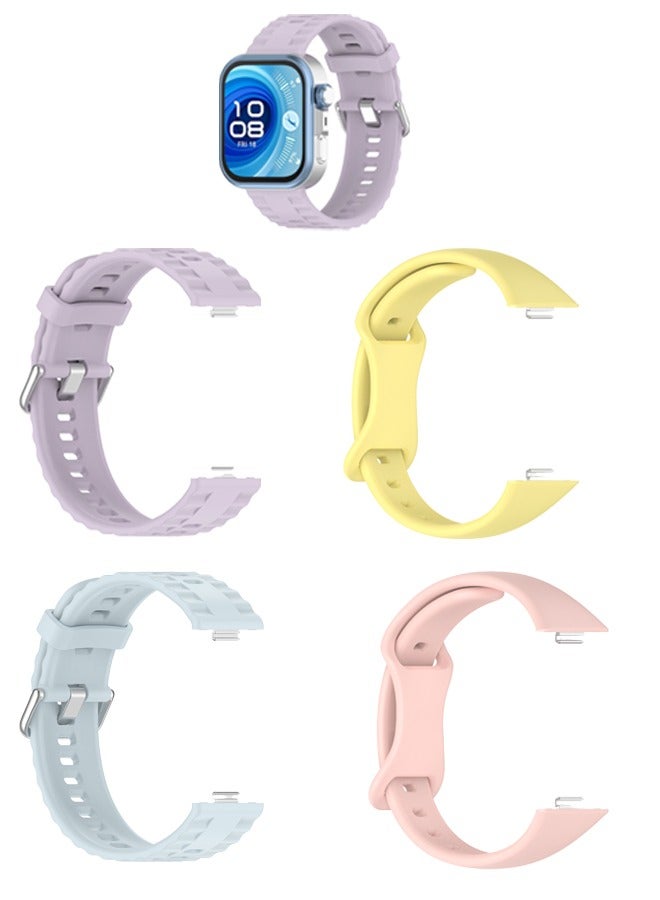 rocooart 4PCS Strap for HUAWEI Watch Fit 3/HUAWEI Watch Fit 4/Pro, Silicone Watchband Replacement Bracelet - Image 1