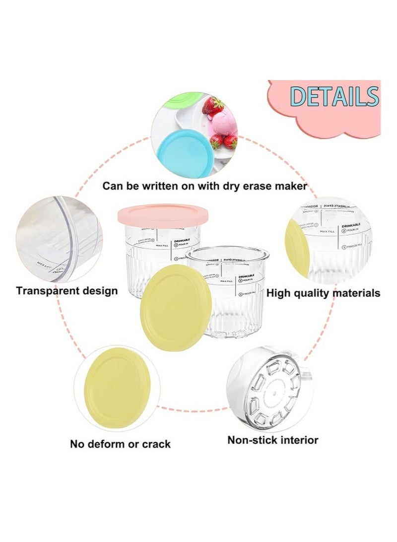 Ninja 4 Pack Ninja Pint Cups and Lids for NC501 NC500 Ice Cream Cream Containers Cups Tubs Canister Set Milkshake Pots Compatible with Ninja Ice Cream Maker Machines - Image 3