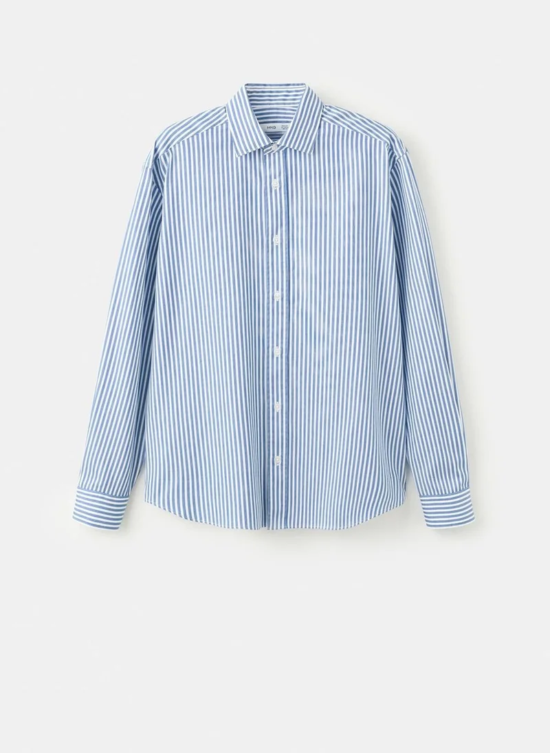 Mango Man  Regular fit striped cotton shirt for Men | Best Price UAE