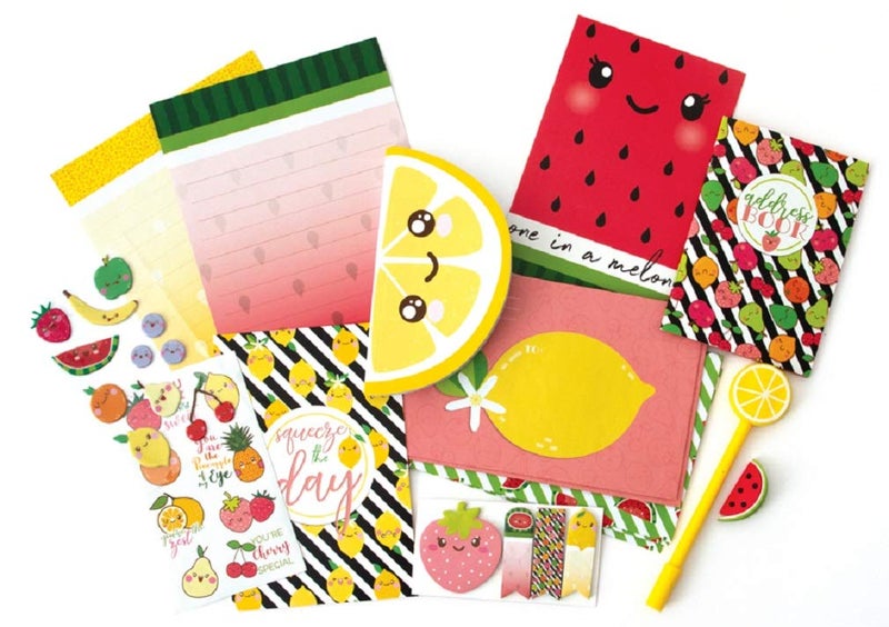 Playhouse 29-Piece Kawaii Cutie Fruitie Letters and Notes Stationery Tote Set for Kids - Image 2
